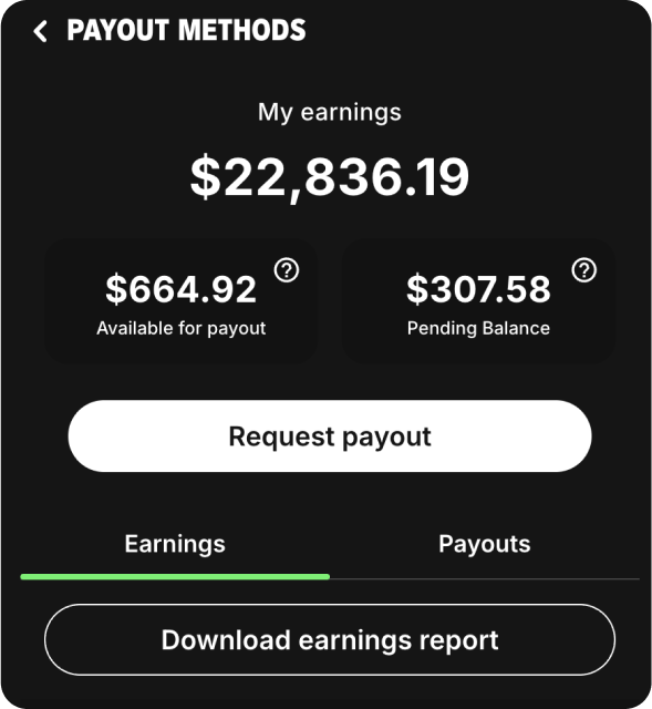 Fanvue earnings dashboard