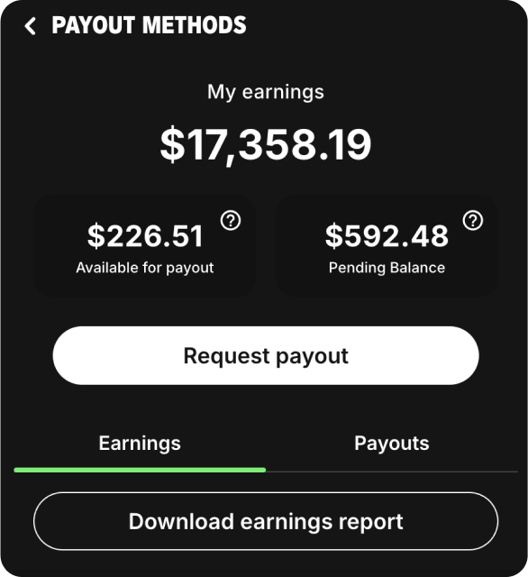 Fanvue earnings dashboard