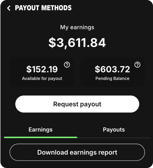 Fanvue earnings dashboard