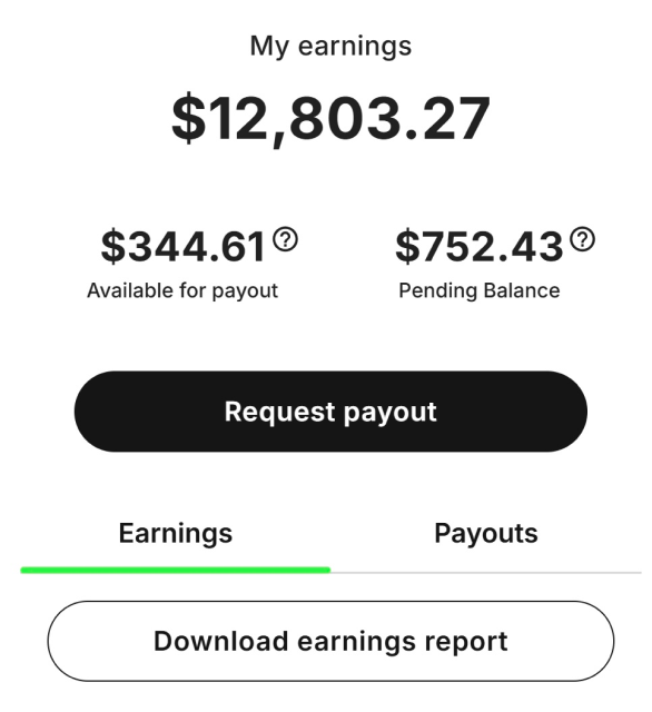 Fanvue earnings dashboard